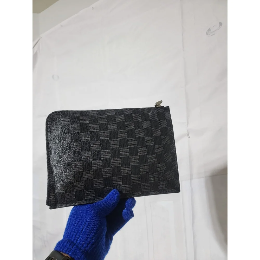 Louis Vuitton Damier Graphite Pochette Jour PM Zip Around Portfolio Clut…